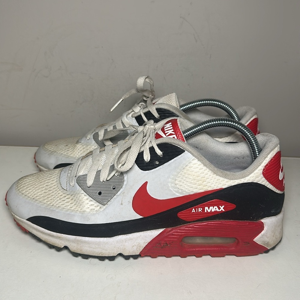 Nike Air Max 1 G White and Red golf cleat Shoes - Picture 3 of 9